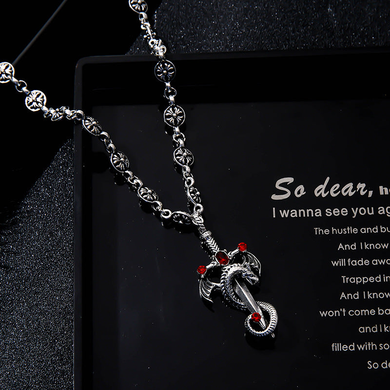 Electroplated Silver Grand Sword Pendant Cross Pendant